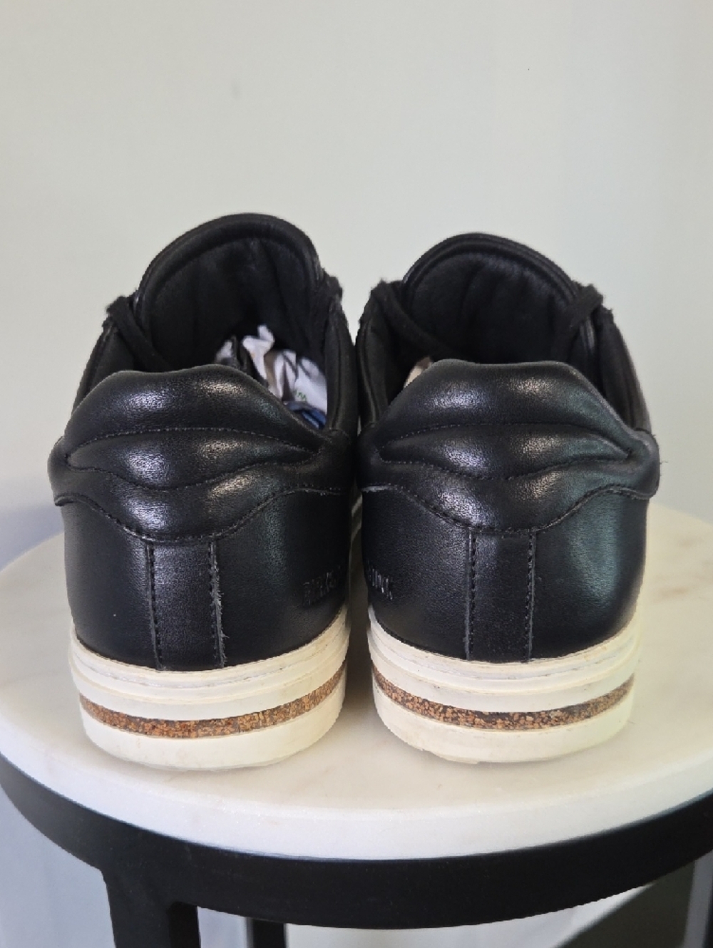 Birkenstock Womens Black Leather Sneakers with White Sole Size 40 - Picture 4 of 8